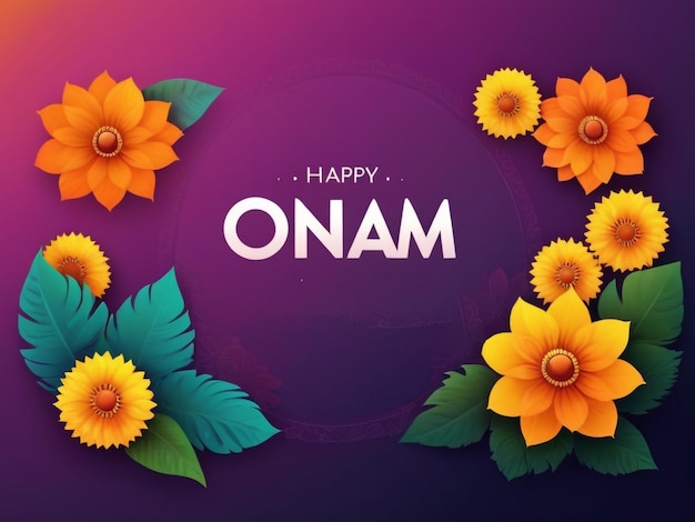 Realistic onam festival celebration template in Gradient background