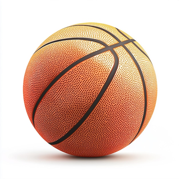 Photo realistic orange basketball on a white background