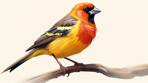 Realistic Orange Bird Clip Art With Detailed Rendering