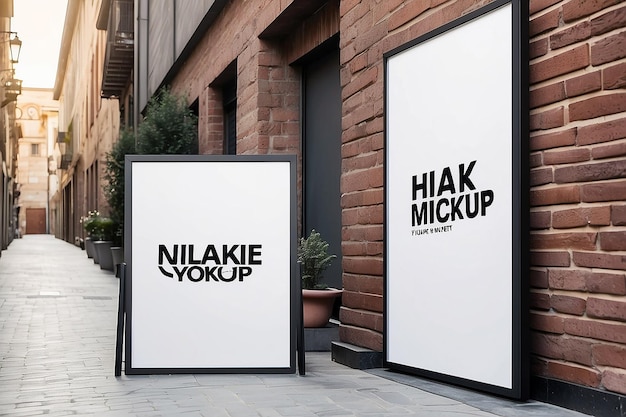 Realistic Outdoor Poster Mockup with Blank White Space for showcasing your design