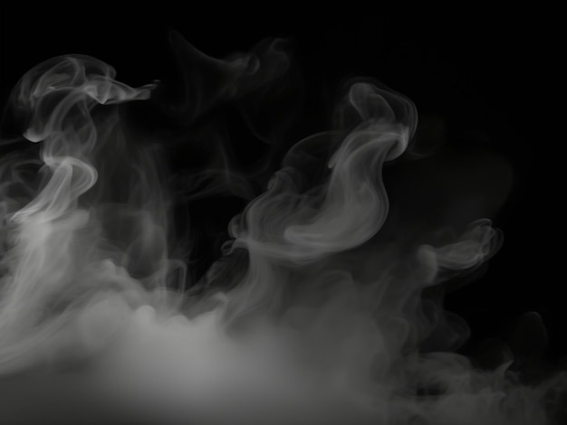 Realistic overlay texture background of gloomy fog with dry ice smoke