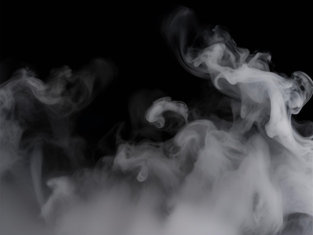 Realistic overlay texture background of gloomy fog with dry ice smoke