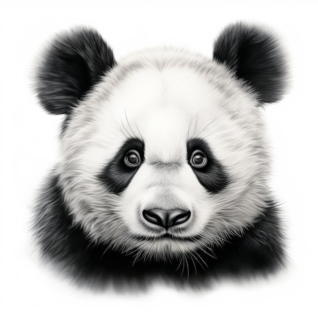 Realistic Panda Portrait Tattoo Drawing With High Contrast