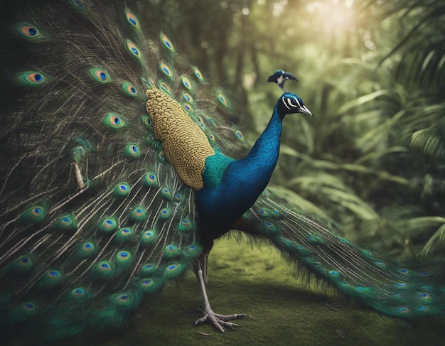 realistic peacock