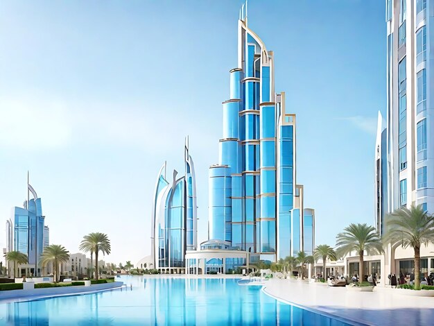 Realistic photo of a Dubai building for sale