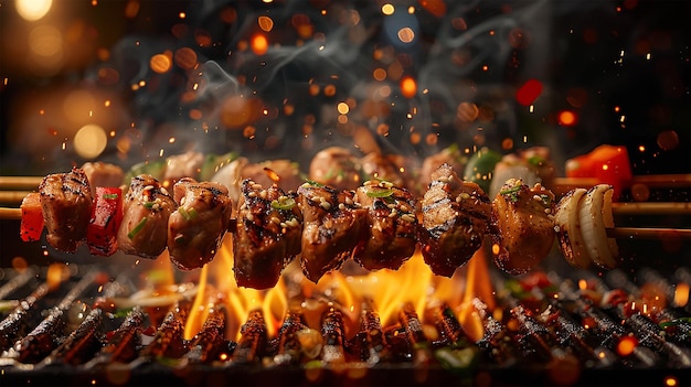 realistic photo of the kushiyaki menu kushiyaki can be said to be the Japanese satay