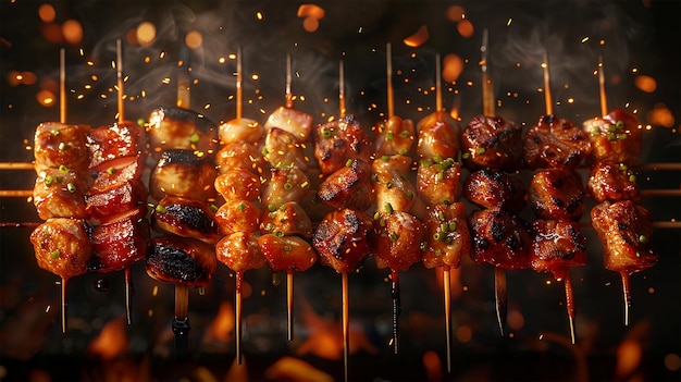 realistic photo of the kushiyaki menu kushiyaki can be said to be the Japanese satay