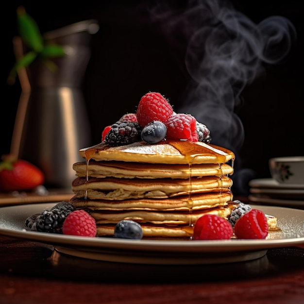 Realistic photo of Pancake CloseUp Food Photography