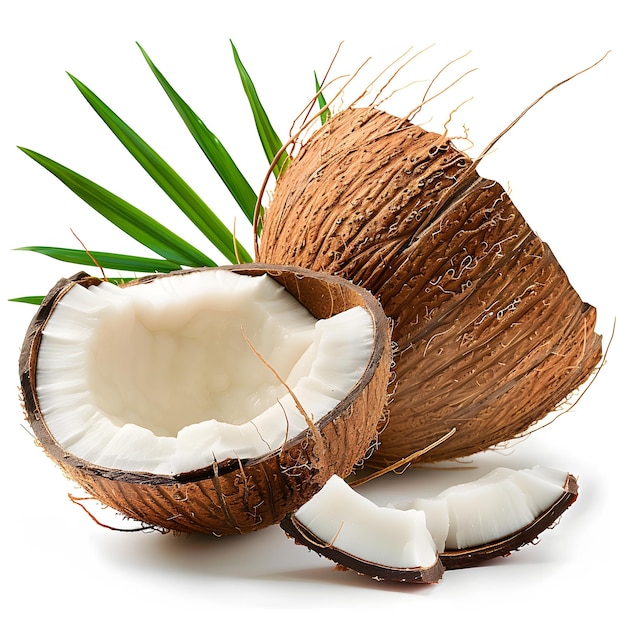 Realistic photograph of an complete coconut and half 1719184306 2