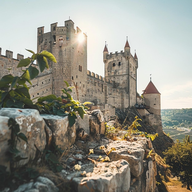 The realistic photography castle Against the sky