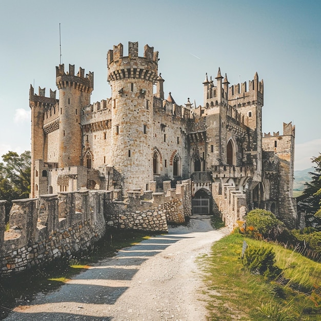 The realistic photography castle Against the sky