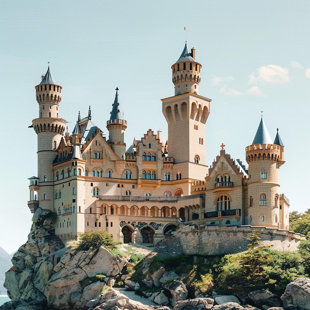 The realistic photography castle Against the sky