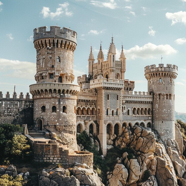 The realistic photography castle Against the sky