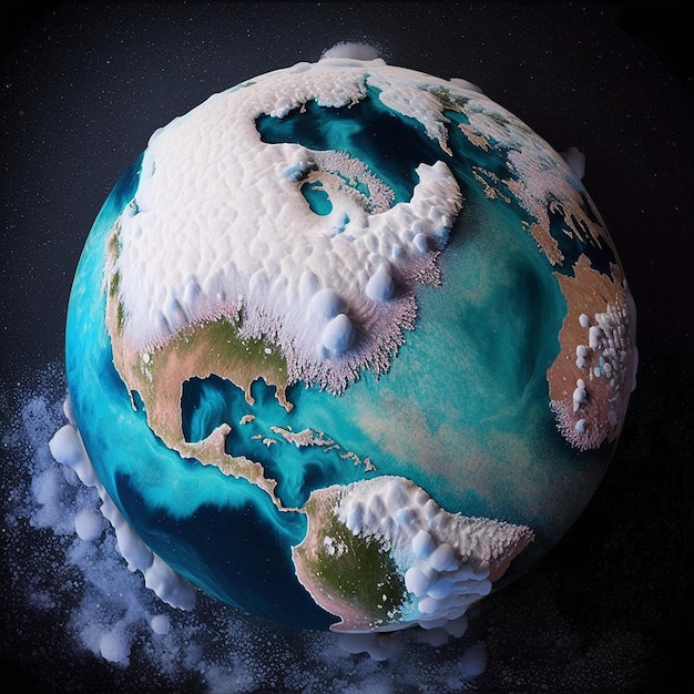 Realistic picture from space globe image Ai generated art