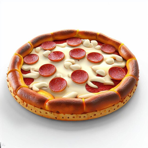 Realistic Pizza Pepperoni On White Background