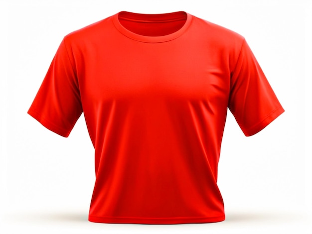 Realistic Plain red tee shirt isolated on white background