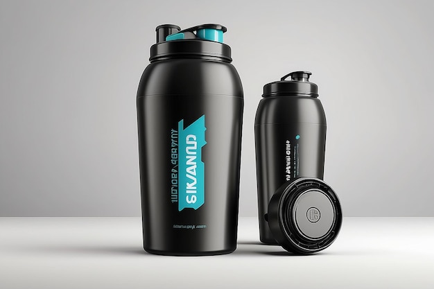 Realistic plastic shaker bottle mockup