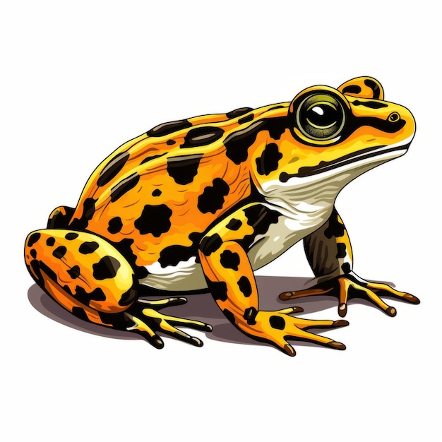 Realistic Pop Art Spotted Frog Clipart With Detailed Character Design