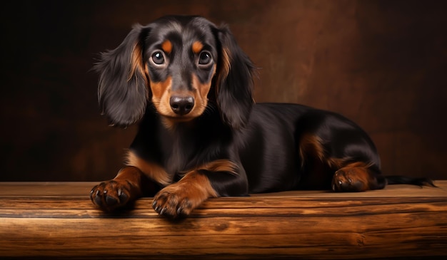 Realistic portrait of dachshund dog AI generated