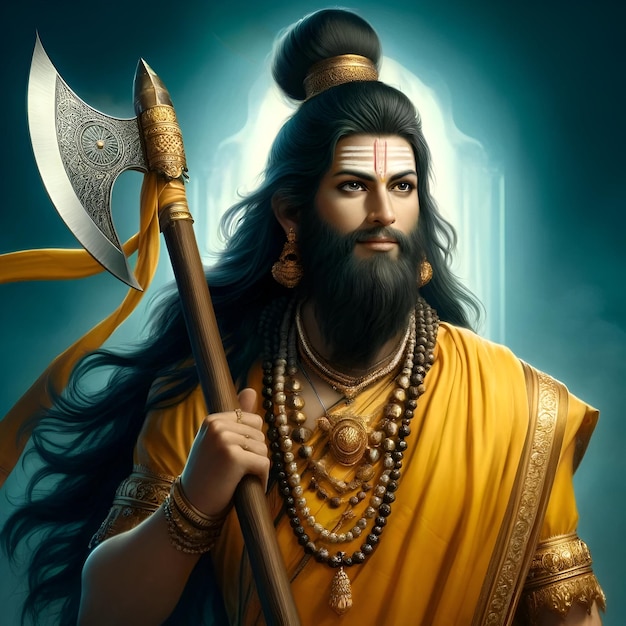 Realistic portrait of lord parshuram for the celebration of parshuram jayanti