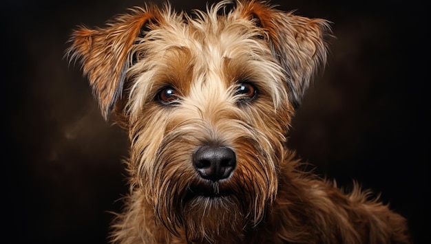 Realistic portrait of Terrier dog AI generated