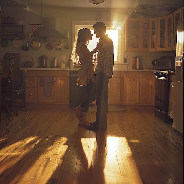 Photo a realistic portrayal of a young couple dancing