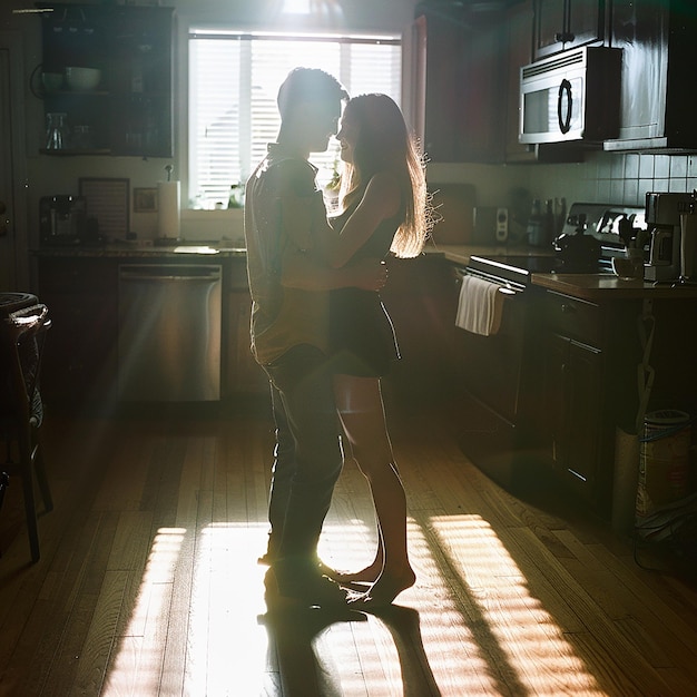 Photo a realistic portrayal of a young couple dancing