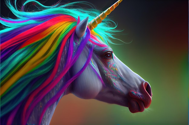 Realistic rainbow unicorn AI generated