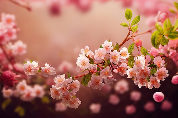 Realistic Sakura background AI render