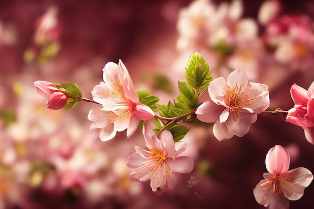 Realistic Sakura cherry AI render