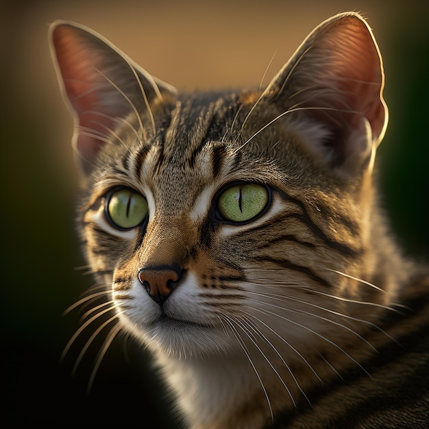 Realistic serengeti cat on ravishing natural outdoor background