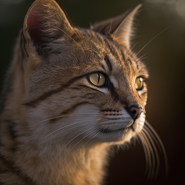 Realistic serengeti cat on ravishing natural outdoor background