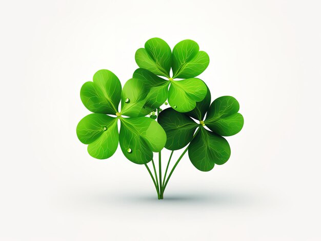 Photo realistic set of clover leaves on transparent