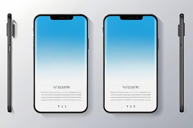 Photo realistic smartphone mockup cellphone frame with blank display isolated templates phone different angles views vector mobile device concept
