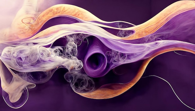 Realistic smoke on abstract colored background Generative Ai