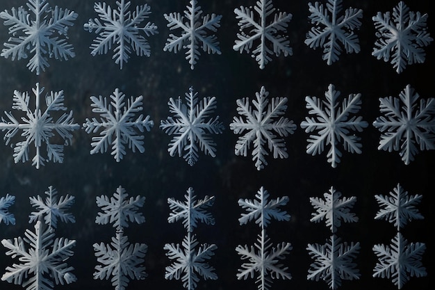 Realistic snowflakes border design