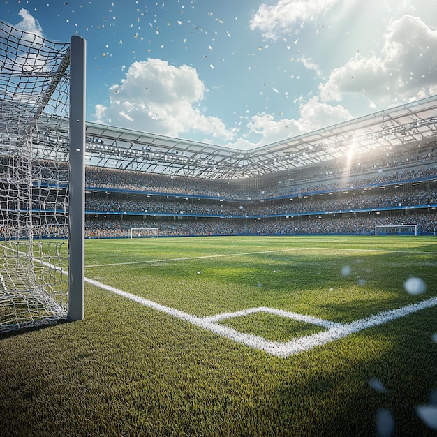 Realistic soccer field image