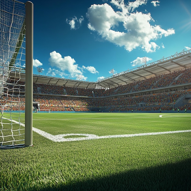 Realistic soccer field image