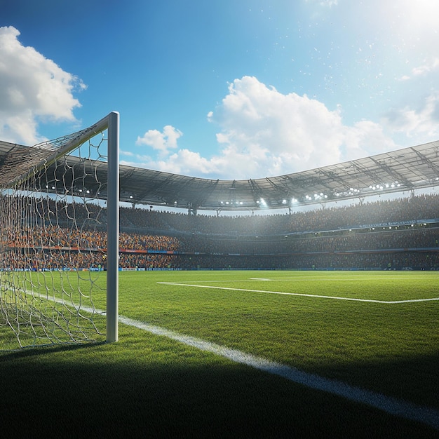 Realistic soccer field image