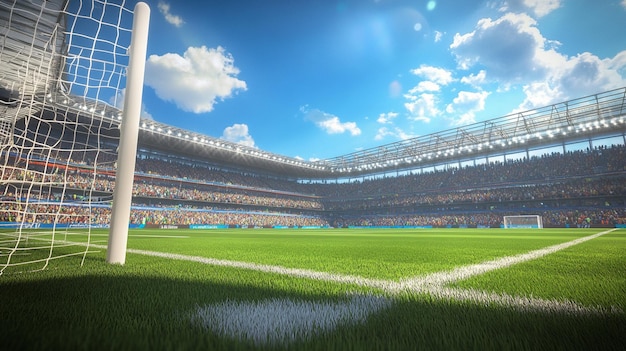 Realistic soccer field image