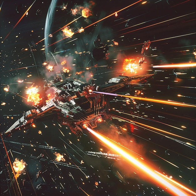 Realistic Space Battle Between Enormous Advancements