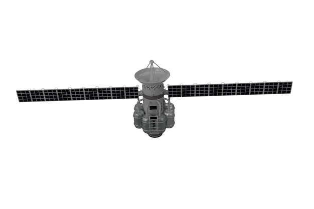 realistic space satellite 3d rendering