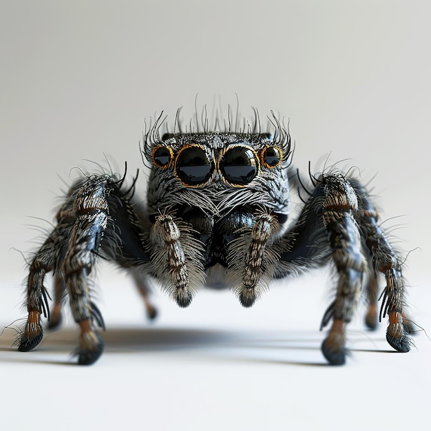 Realistic spider cartoon Illustration cute 3D spider cartoon Character