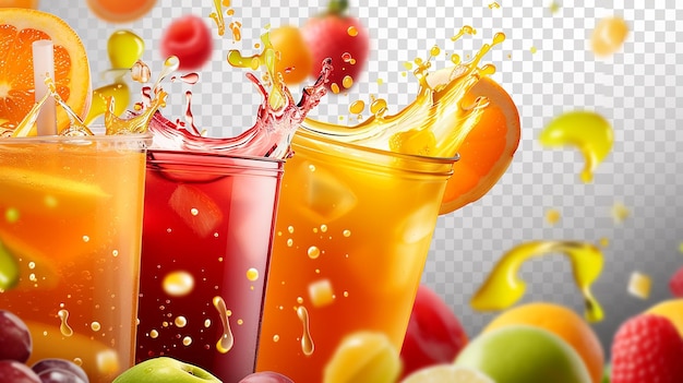 Realistic Splash of Thick Mixed Fruit Juice