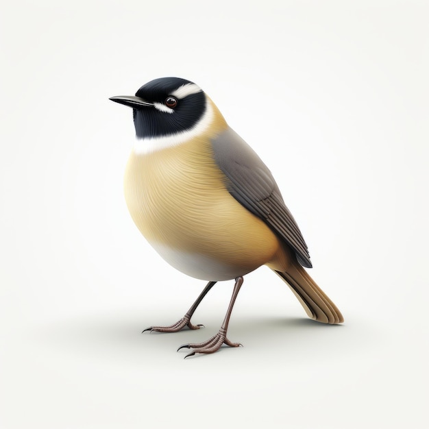 Realistic Standing Bird Detailed Rendering With Minimal Retouching