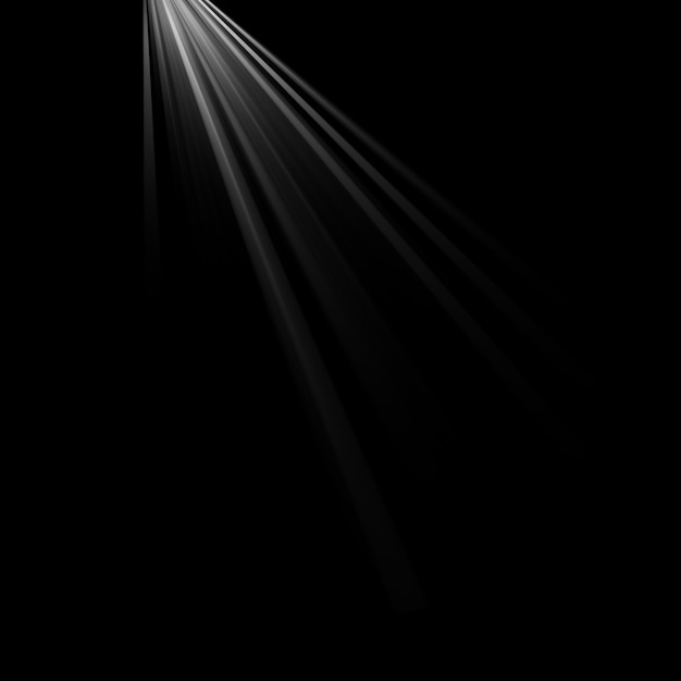 Realistic sunshine light overlay with black background