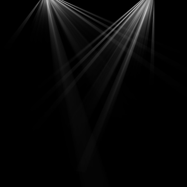 Realistic sunshine light overlay with black background