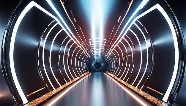 Photo realistic technology light tunnel background