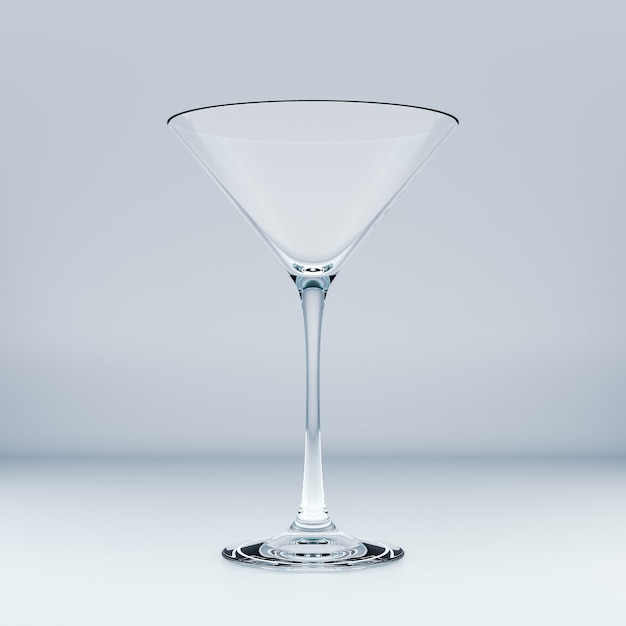 Realistic Template of an Empty Transparent Glass. 3D Illustration.