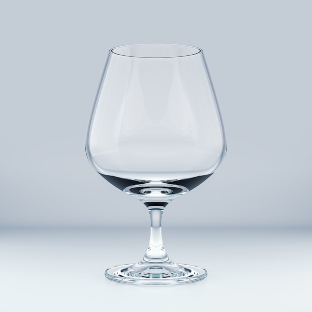 Realistic Template of an Empty Transparent Glass. 3D Illustration.